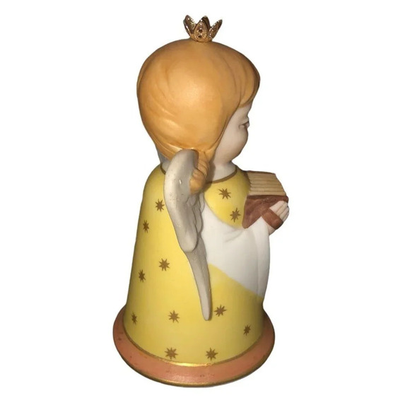 Vintage KAISER 1978 W. Germany Yellow Angel Bell Christmas Ornament Xmas Music - Picture 3 of 5